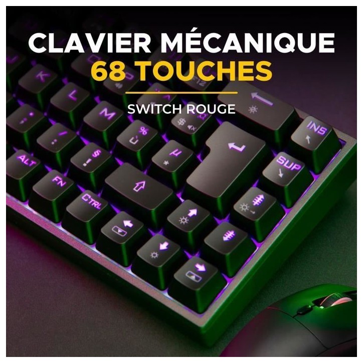 Pack Gamer Mécanique E-sport 2 en 1 - The G-Lab COMBO TITAN - Souris 12800 DPI - Clavier Mécanique Pack Gamer Mécanique E-sport 2 en 1 - The G-Lab COMBO TITAN - Souris 12800 DPI - Clavier Mécanique