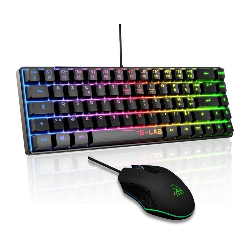 Pack gamer clavier souris filaire - THE G-LAB - Combo Hydrogen BKG - C