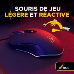 Pack gamer clavier souris filaire - THE G-LAB - Combo Hydrogen BKG - C