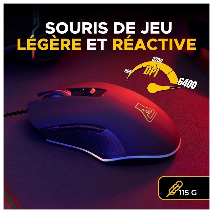 Pack gamer clavier souris filaire - THE G-LAB - Combo Hydrogen BKG - Clavier Azerty - Noir Pack gamer clavier souris filaire - THE G-LAB - Combo Hydrogen BKG - Clavier Azerty - Noir