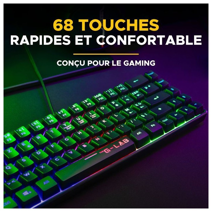Pack gamer clavier souris filaire - THE G-LAB - Combo Hydrogen BKG - Clavier Azerty - Noir Pack gamer clavier souris filaire - THE G-LAB - Combo Hydrogen BKG - Clavier Azerty - Noir