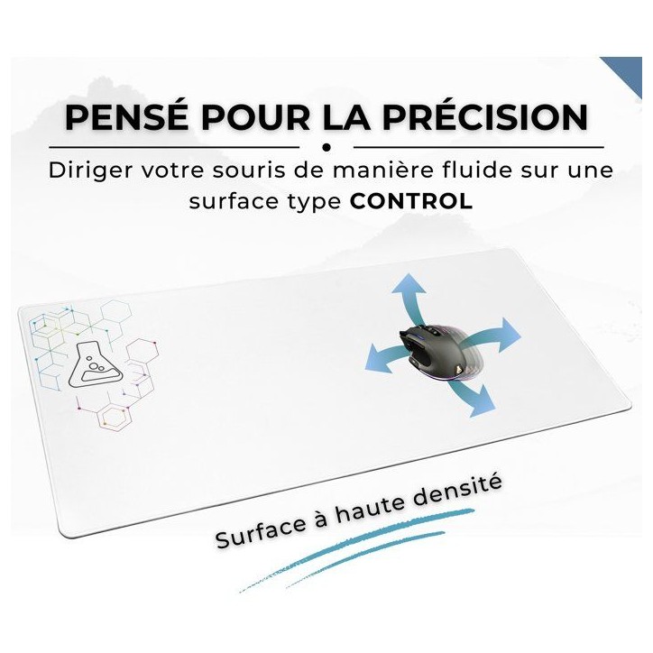 Tapis de Souris XXL - THE G-LAB - PAD SELENIUM - Anti-dérapant - 90 x 40 x 0,4 cm - Blanc Tapis de Souris XXL - THE G-LAB - PAD SELENIUM - Anti-dérapant - 90 x 40 x 0,4 cm - Blanc
