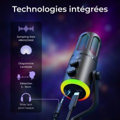 Microphone Gaming RGB Streaming - THE G-LAB - K-MIC-NEON - Compatible
