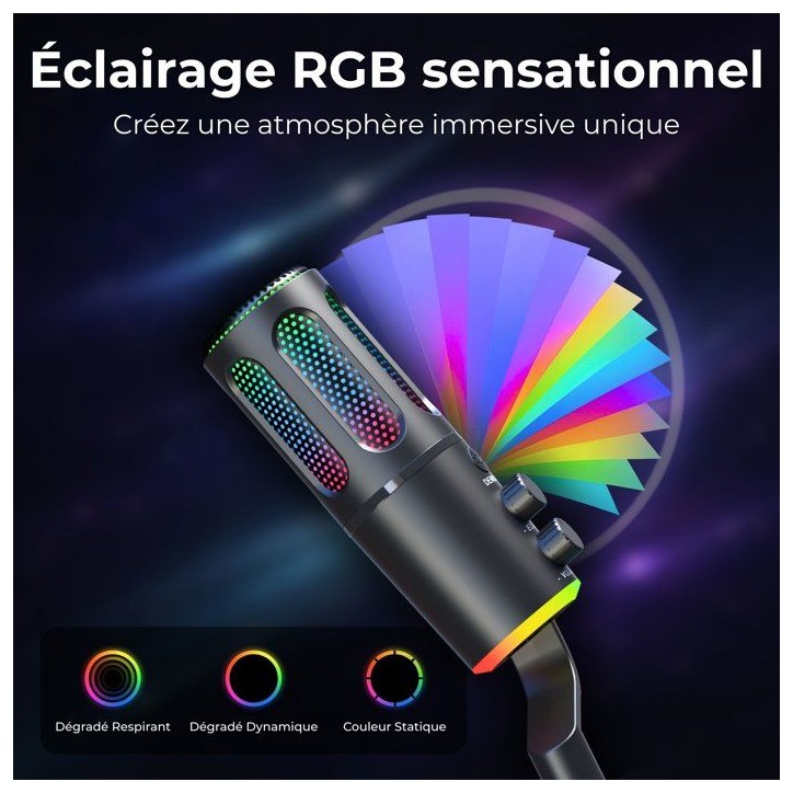 Microphone Gaming RGB Streaming - THE G-LAB - K-MIC-NEON - Compatible multiplateformes et logiciel - Qualité audio pro - Noir Microphone Gaming RGB Streaming - THE G-LAB - K-MIC-NEON - Compatible multiplateformes et logiciel - Qualité audio pro - Noir
