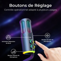 Microphone Gaming RGB Streaming - THE G-LAB - K-MIC-NEON - Compatible