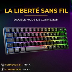 Clavier Gamer sans fil - Membrane - THE G-LAB - KEYZ HYDROGEN - Format