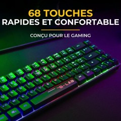 Clavier Gamer sans fil - Membrane - THE G-LAB - KEYZ HYDROGEN - Format