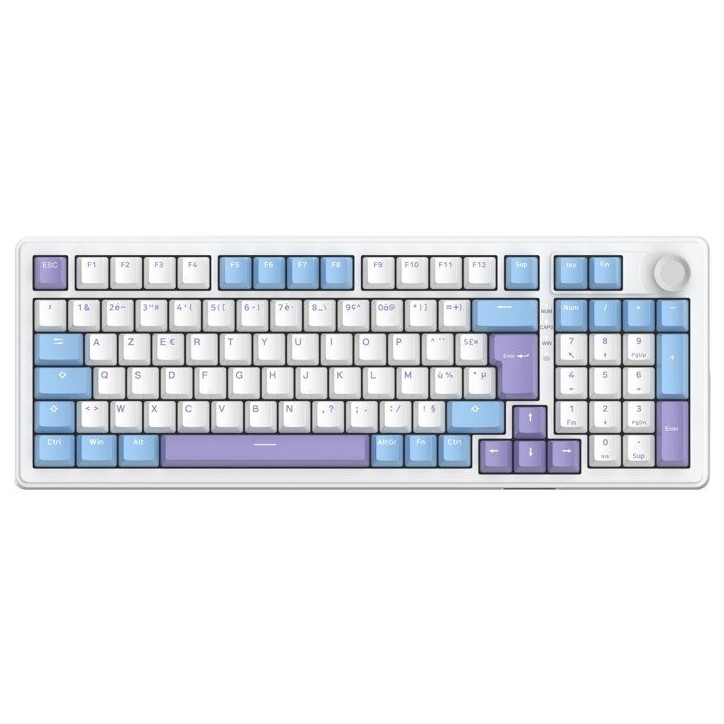 Clavier mécanique PBT Gasket - THE G-LAB - KEYZ Elite 400 WB - TripleMode - AZERTY - RGB - Windows & Mac Clavier mécanique PBT Gasket - THE G-LAB - KEYZ Elite 400 WB - TripleMode - AZERTY - RGB - Windows & Mac