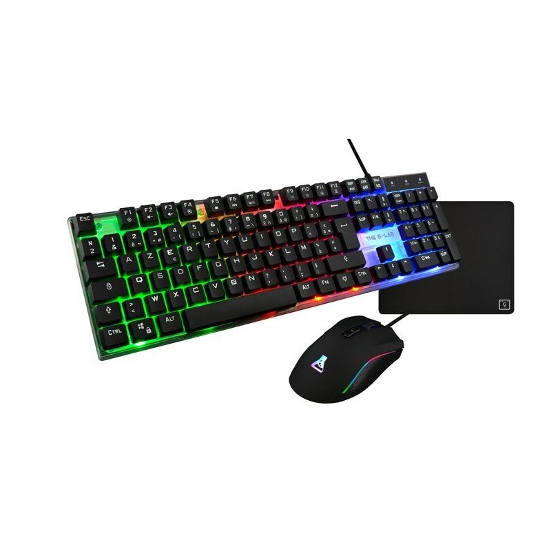 Pack gaming 4 en 1 - THE G-LAB - COMBO NEON - Clavier Membrane Full Si