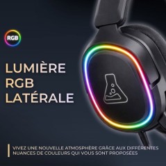 Casque gaming filaire RGB - THE G-LAB - KORP MERCURY - Tissu - Micro R