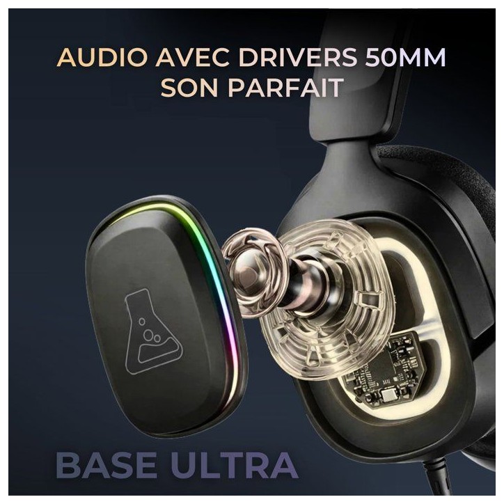 Casque gaming filaire RGB - THE G-LAB - KORP MERCURY - Tissu - Micro Rétractable - Stéréo - Toutes Plateformes Casque gaming filaire RGB - THE G-LAB - KORP MERCURY - Tissu - Micro Rétractable - Stéréo - Toutes Plateformes