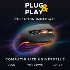 Souris gaming filaire - THE G-LAB - KULT THORIUM - 12800 DPI - Ergonom