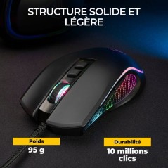 Souris gaming filaire - THE G-LAB - KULT THORIUM - 12800 DPI - Ergonom
