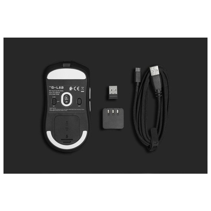 Souris gaming - Triple mode - THE G-LAB - KULT Elite M100 - 26 000 DPI - 1 000 Hz - Noir Souris gaming - Triple mode - THE G-LAB - KULT Elite M100 - 26 000 DPI - 1 000 Hz - Noir