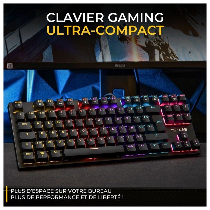 Pack clavier souris gaming - THE G-LAB - COMBO MERCURY EX - Clavier Mécanique TKL Switch Rouge - Souris 7200 DPI