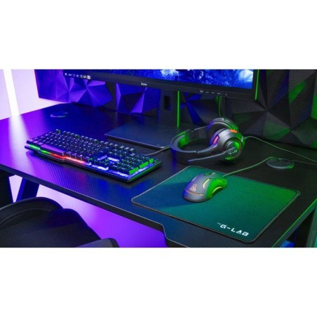 Pack Gamer 4-en-1 filaire - THE G-LAB - COMBO CHROMIUM EX - Clavier membrane réactive silencieuse + Souris + Tapis de souris -