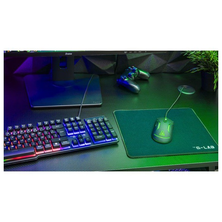 Pack Gamer 4-en-1 filaire - THE G-LAB - COMBO CHROMIUM EX - Clavier membrane réactive silencieuse + Souris + Tapis de souris - Pack Gamer 4-en-1 filaire - THE G-LAB - COMBO CHROMIUM EX - Clavier membrane réactive silencieuse + Souris + Tapis de souris -