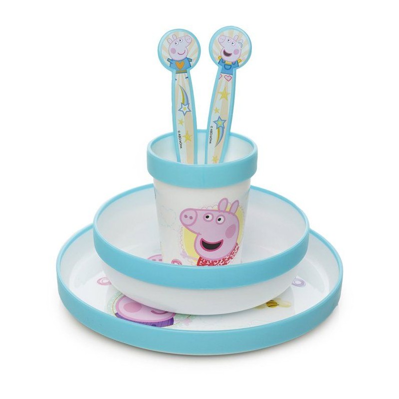 Coffret repas 5 pieces - THERMOBABY - Peppa Pig - Assiette, bol, gobel