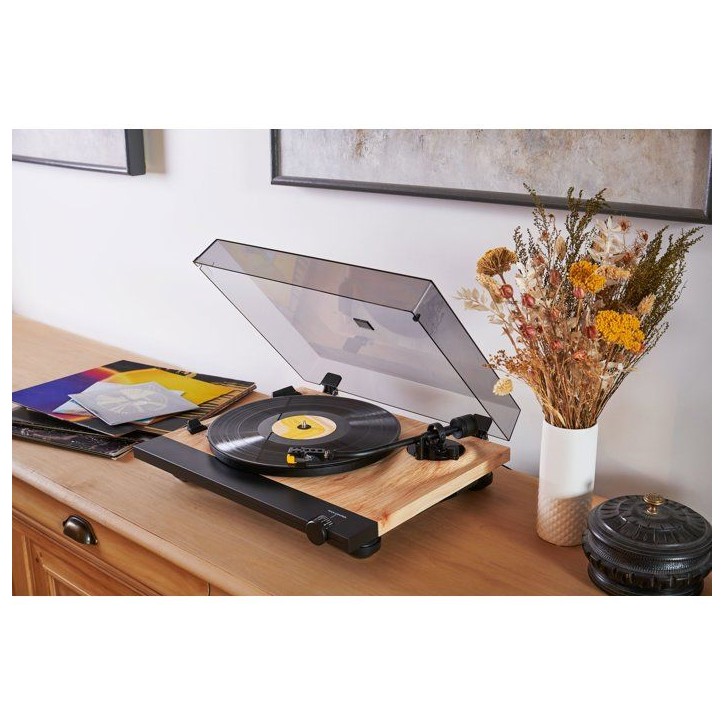 Platine tourne-disque - THOMSON - TT702 - 33 et 45 tours - Tete de lecture AT91 Audio Technica - Antiskating - Bois et noir