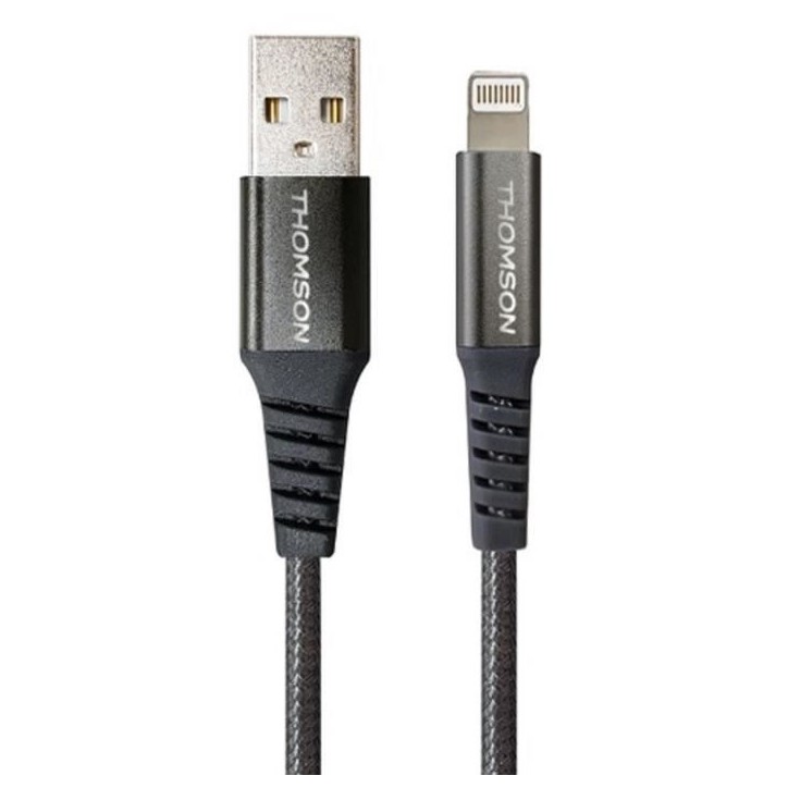 Câble THOMSON USB-A vers Lightning 3A - Charge rapide et transfert de données – Longueur 1,5m Câble THOMSON USB-A vers Lightning 3A - Charge rapide et transfert de données – Longueur 1,5m