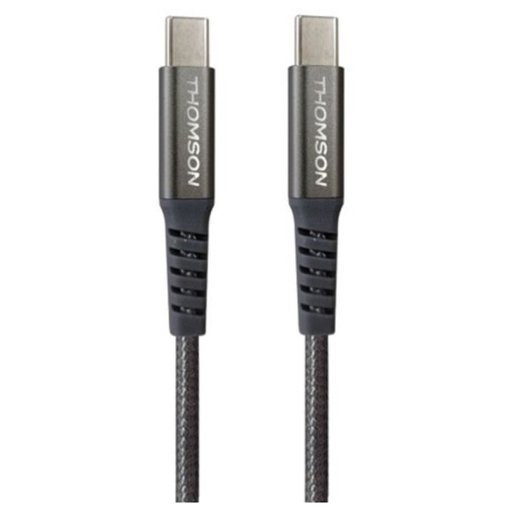 Câble THOMSON USB-C vers USB-C 100W - Charge rapide et transfert de données – Longueur 1,5m Câble THOMSON USB-C vers USB-C 100W - Charge rapide et transfert de données – Longueur 1,5m