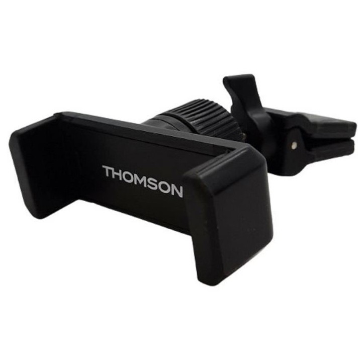 Porte téléphone rotatif THOMSON orientable 360°. Fixation sur la grille d'aération du véhicule grâce a sa pince solide. Porte téléphone rotatif THOMSON orientable 360°. Fixation sur la grille d'aération du véhicule grâce a sa pince solide.
