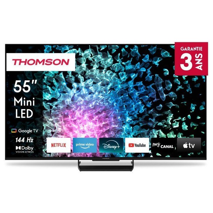 Thomson 55MG7C15 - TV QLED MiniLED 55 (139 cm) - 4K UHD 3840x2160 - 144 Hz - Google TV - 2xHDMI 2.1 + 2xHDMI 2.0 - WiFi Thomson 55MG7C15 - TV QLED MiniLED 55 (139 cm) - 4K UHD 3840x2160 - 144 Hz - Google TV - 2xHDMI 2.1 + 2xHDMI 2.0 - WiFi