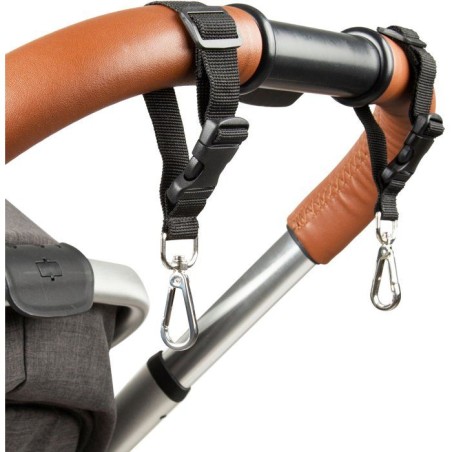 Lot de 2 attaches sac a langer pour poussette - TINEO - Mousquetons -