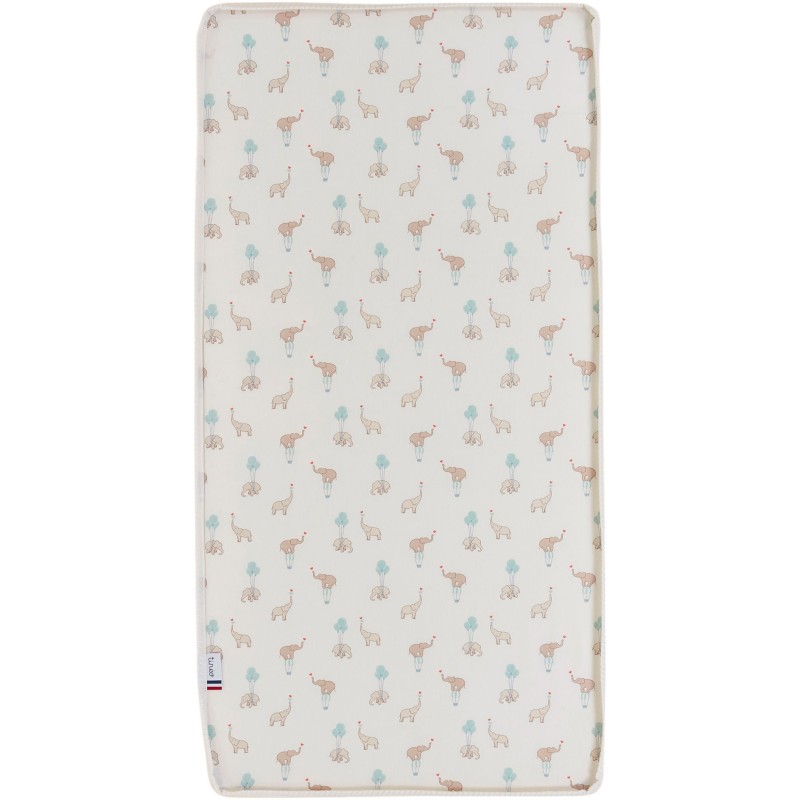 Matelas - CONFORT FUN - 60 x 120 cm - Ep. 8 cm - Blanc / Éléphants -
