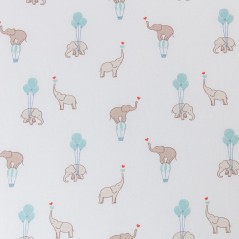 Matelas - CONFORT FUN - 60 x 120 cm - Ep. 8 cm - Blanc / Éléphants -