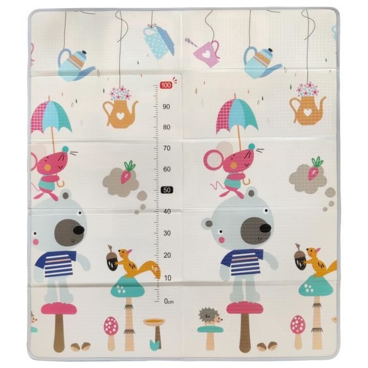 Maxi tapis d'éveil réversible - TINEO - 150 x 180 cm - Facade animaux / Circuit de voitures Maxi tapis d'éveil réversible - TINEO - 150 x 180 cm - Facade animaux / Circuit de voitures