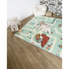 Maxi tapis d'éveil réversible - TINEO - 150 x 180 cm - Facade animau