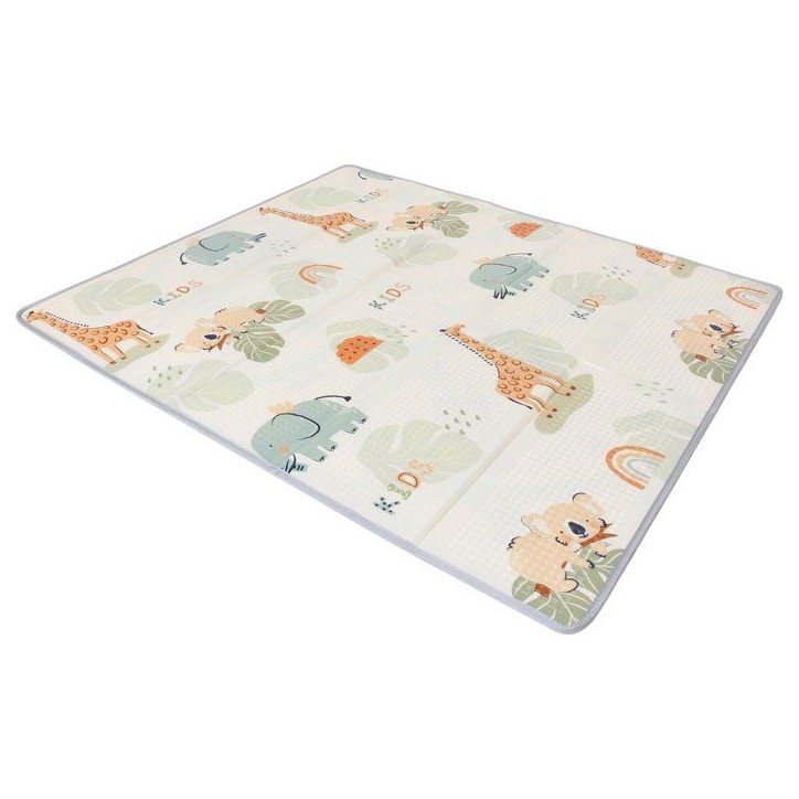 Maxi tapis d'éveil - TINEO - Réversible - 150 x 180 cm - Face animaux / Face circuit de voiture Maxi tapis d'éveil - TINEO - Réversible - 150 x 180 cm - Face animaux / Face circuit de voiture