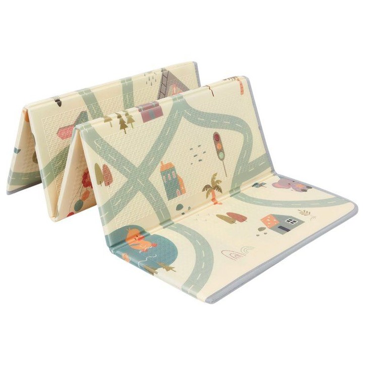 Maxi tapis d'éveil - TINEO - Réversible - 150 x 180 cm - Face animaux / Face circuit de voiture Maxi tapis d'éveil - TINEO - Réversible - 150 x 180 cm - Face animaux / Face circuit de voiture