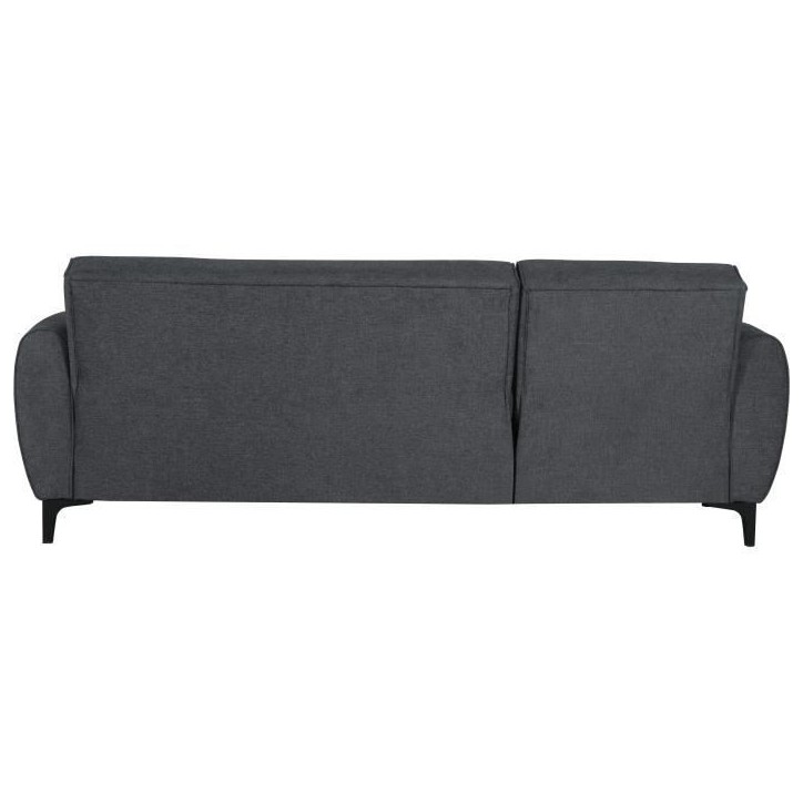 Canapé d'angle convertible réversible - 3 / 4 personnes - BILBAO - Coffre - 3 coussins - Tissu Gris foncé - 229 x 81 / 154 x