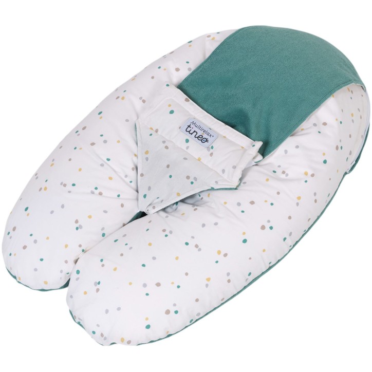 Coussin de maternité 3-en-1 - TINEO - MULTIRELAX - Tissu éponge - Vert / Pois Coussin de maternité 3-en-1 - TINEO - MULTIRELAX - Tissu éponge - Vert / Pois