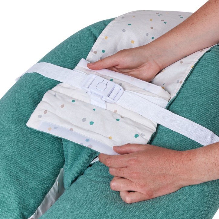 Coussin de maternité 3-en-1 - TINEO - MULTIRELAX - Tissu éponge - Vert / Pois Coussin de maternité 3-en-1 - TINEO - MULTIRELAX - Tissu éponge - Vert / Pois