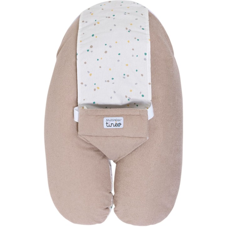 Coussin de maternité 3-en-1 - TINEO - MULTIRELAX - Tissu éponge - Noisette / Pois