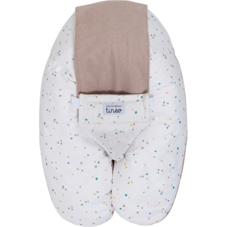 Coussin de maternité 3-en-1 - TINEO - MULTIRELAX - Tissu éponge - Noisette / Pois