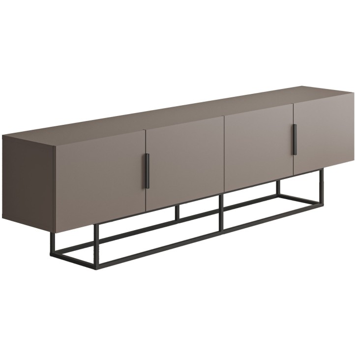 Meuble TV TITAN – Moka – 4 portes, grand rangement – 200 x 35 x 55 cm Meuble TV TITAN – Moka – 4 portes, grand rangement – 200 x 35 x 55 cm