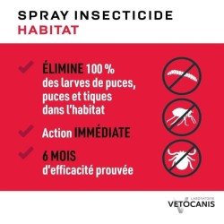 Spray anti-parasitaires - VETOCANIS - Anti-Puces, Anti-Tiques pour Hab