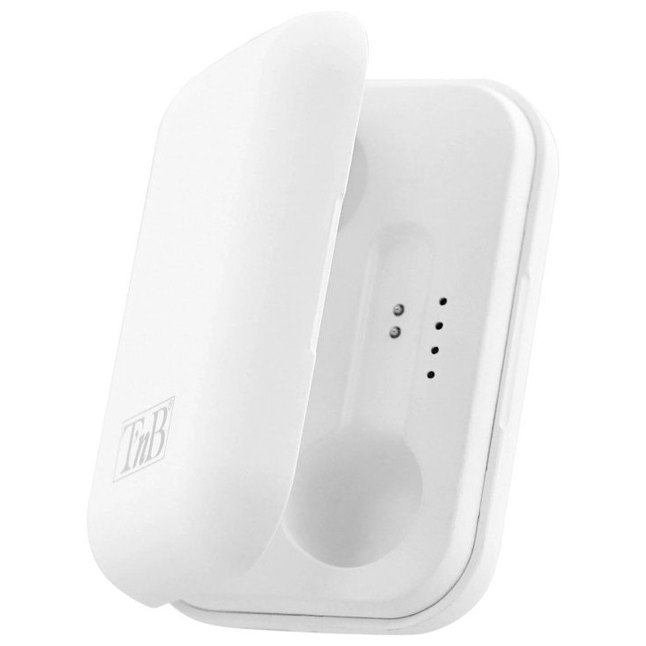 Ecouteurs sans fil TWS - T'nb - Shiny - Boîtier de charge - Bluetooth - Autonomie 25h - Contrôle tactile - Blanc Ecouteurs sans fil TWS - T'nb - Shiny - Boîtier de charge - Bluetooth - Autonomie 25h - Contrôle tactile - Blanc