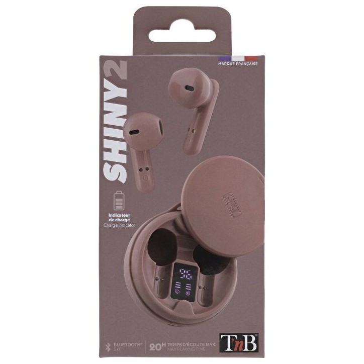Ecouteurs sans fil TWS - T'nb - Shiny 2 - Boîtier de charge inclus - Bluetooth - Autonomie 20h - Contrôle tactile - Rose Ecouteurs sans fil TWS - T'nb - Shiny 2 - Boîtier de charge inclus - Bluetooth - Autonomie 20h - Contrôle tactile - Rose