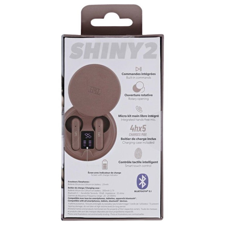 Ecouteurs sans fil TWS - T'nb - Shiny 2 - Boîtier de charge inclus - Bluetooth - Autonomie 20h - Contrôle tactile - Rose Ecouteurs sans fil TWS - T'nb - Shiny 2 - Boîtier de charge inclus - Bluetooth - Autonomie 20h - Contrôle tactile - Rose