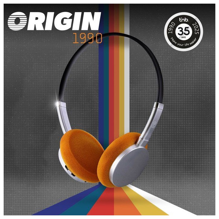 Casque sans fil - T'nb - Origin - Bluetooth - Autonomie jusqu'a 40h - Arceau réglable - Noir/gris Casque sans fil - T'nb - Origin - Bluetooth - Autonomie jusqu'a 40h - Arceau réglable - Noir/gris