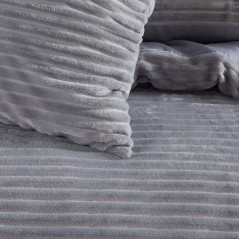 Parure de lit - TODAY - Cotelé - 2 personnes - 220 x 240 cm - Gris un