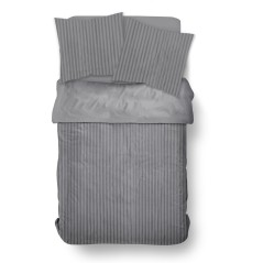 Parure de lit - TODAY - Cotelé - 2 personnes - 220 x 240 cm - Gris un