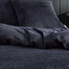 Parure de lit - TODAY - Teddy - 2 personnes - 220 x 240 cm - Gris anthracite uni