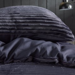 Parure de lit - TODAY - Cotelé - 2 personnes - 220 x 240 cm - Gris an