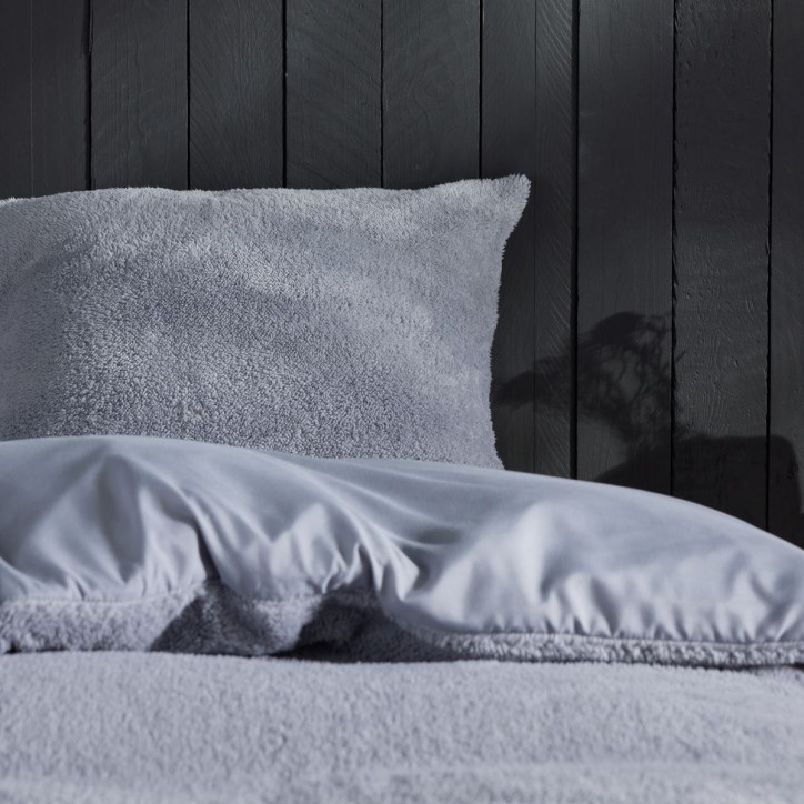 Parure de lit - TODAY - Teddy - 2 personnes - 220 x 240 cm - Gris uni Parure de lit - TODAY - Teddy - 2 personnes - 220 x 240 cm - Gris uni